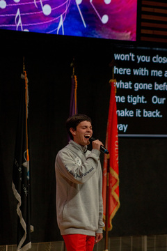Remembrance Scholar Ronnie Ditchek sang “Fallen Angel” by Frankie Vallie solo for Celebration of Life on Thursday night. Ditchek said it was the song he performed with Otto Tunes at Celebration of Life his freshman year, and it was a “full circle” moment performing it again. 