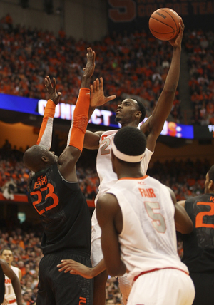 Rakeem Christmas helped jumpstart No. 2 Syracuse's 49-44 win over Miami (Fla.) on Saturday. The junior center finished the game with eight points and seven rebounds. 