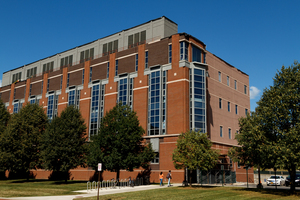 Roof work is being done on the Center for Science and Technology as part of Syracuse University's summer campus construction. This project is expected to be completed before the fall semester begins.