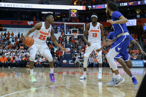 Tyus Battle was quiet in the game for the Orange, only scoring 13 points in the close win against the Bulls.