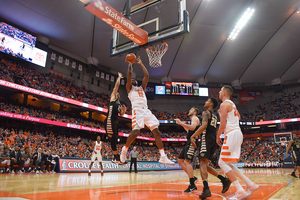 Taurean Thompson attempts a shot from inside the paint in last year's 81-76 SU win over Wake Forest in the Carrier Dome. 