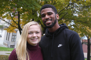 Juniors Erin Mooney (left) and Jalen Nash said their first project as co-chairs will be getting buses to and from polls on Election Day. 