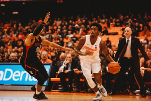 Elijah Hughes totaled 17 of Syracuse's 72 points in its win against Northeastern on Tuesday night. 