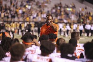 Babers pictured after Syracuse beat Western Michigan to begin its season. He led SU to its first bowl game in five years. 