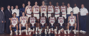 Syracuse poses for a team photo. The 1988-89 SU team faced Western Michigan the day of the Pan Am tragedy.