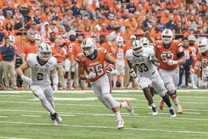 Aaron Hackett has the second-most receiving touchdowns for Syracuse this season with two. He trails only Trishton Jackson, who has four.  