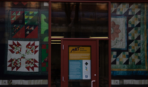 Sankofa Piecemakers, a local quilters group, finished the “Art in the Windows” installation in partnership with the Poster Project earlier this summer. 