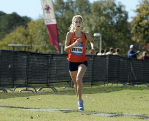 Senior Amanda Vestri led the way for the Orange crossing ninth overall at 20:13.3.