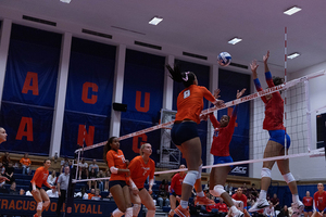 Syracuse fell to No. 17 SMU in straight sets Friday night. The loss is SU's third straight and extends its ACC losing streak to 25.