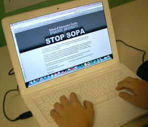 Syracuse University joined high-profile web platforms such as Wired.com, WordPress, Mozilla.com and Wikipedia in shutting down its website to protest the Stop Online Piracy Act. The act contains certain provisions that would limit information sharing by allowing copyright holders to blacklist websites without legal permission