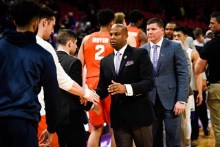 David Patrick, TCU assistant coach, congratulated the Orange, where he played for one season in 1995-1996.