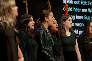 SU acapella group Mandarins performs Kelly Clarkson’s “Breakaway” for the Celebration of Life event. The all-female group filled the auditorium with their melodies. 